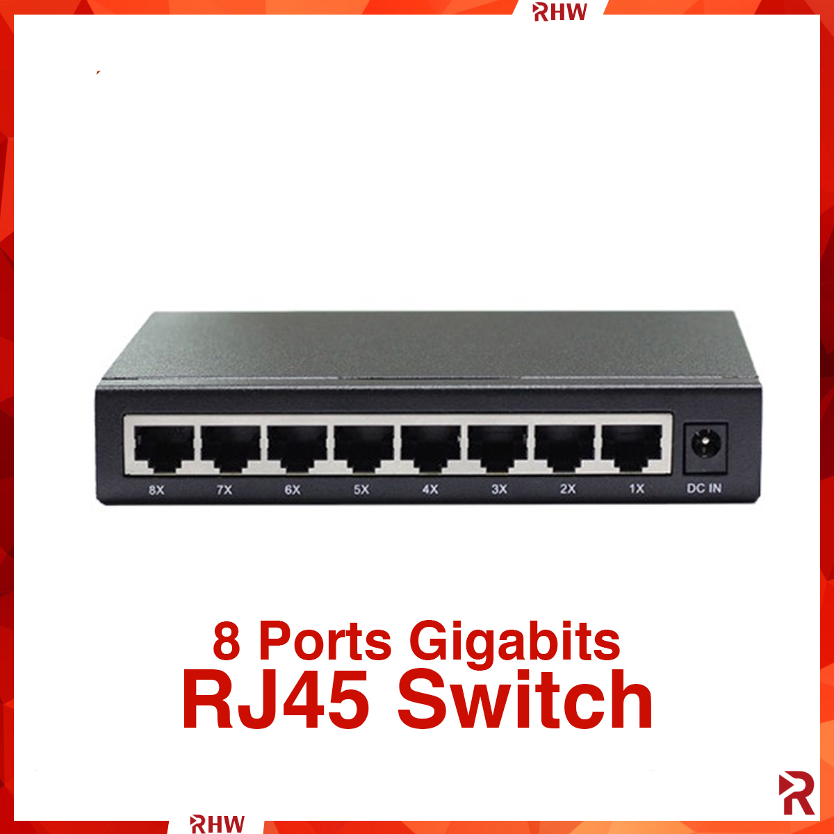 8E Network Switch Hub 8 Port Gigabit RJ45 Ethernet 10 100 1000Mbps 