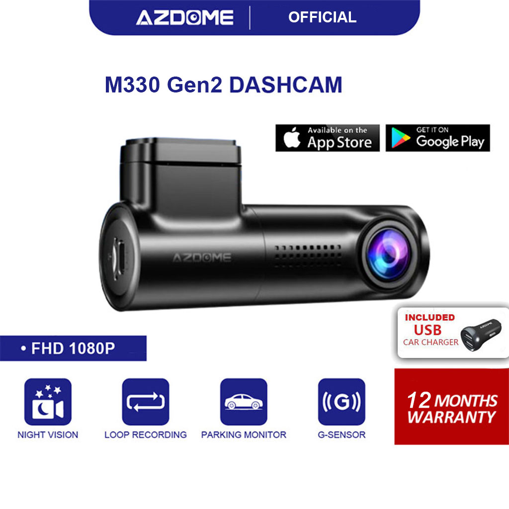 AZDOME M330 Gen2 Dash Cam 1080P Hd Car Camera with 0.96 inch Display ...