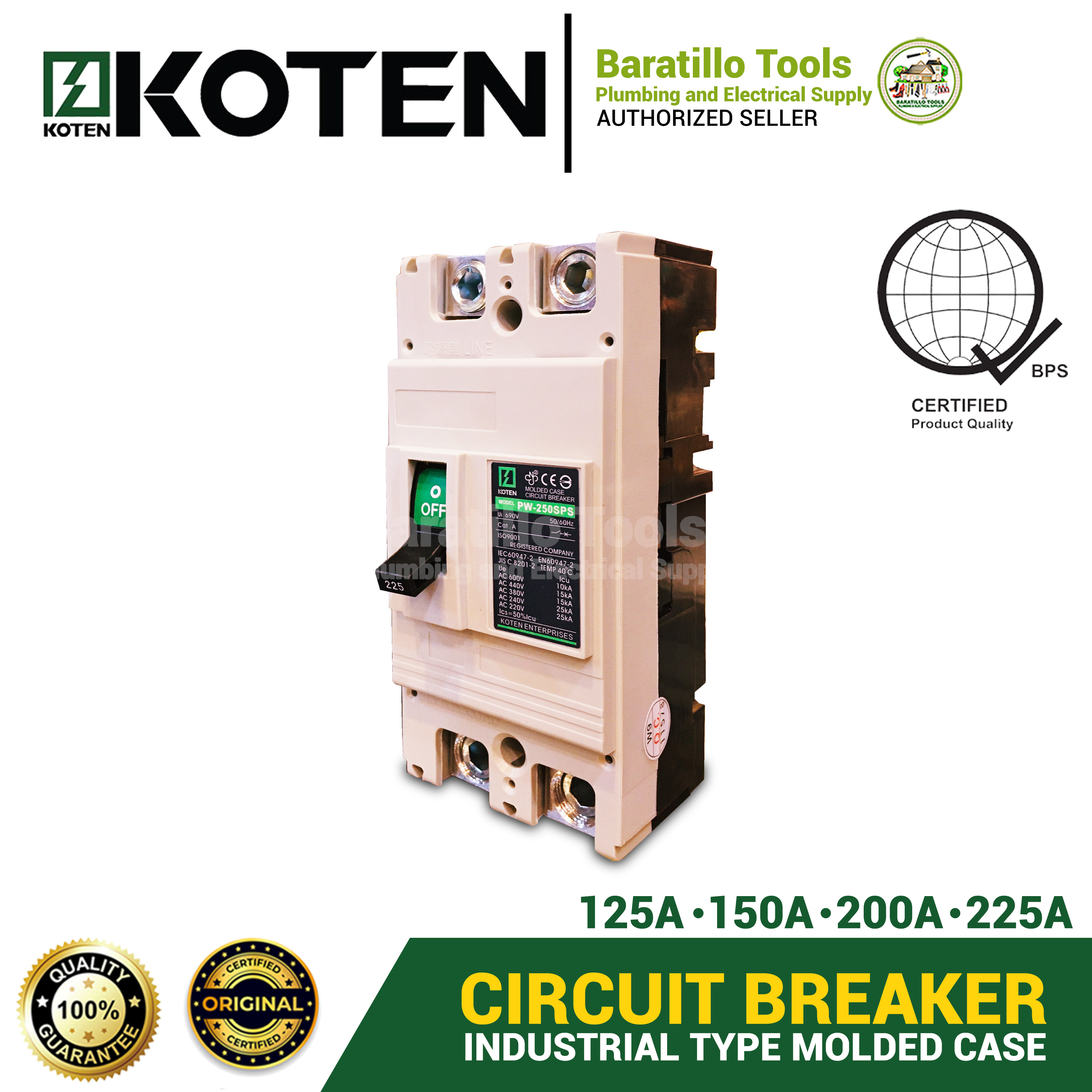 100% Original Koten Industrial Type TQD PW-250SPS Circuit Breaker 2 ...