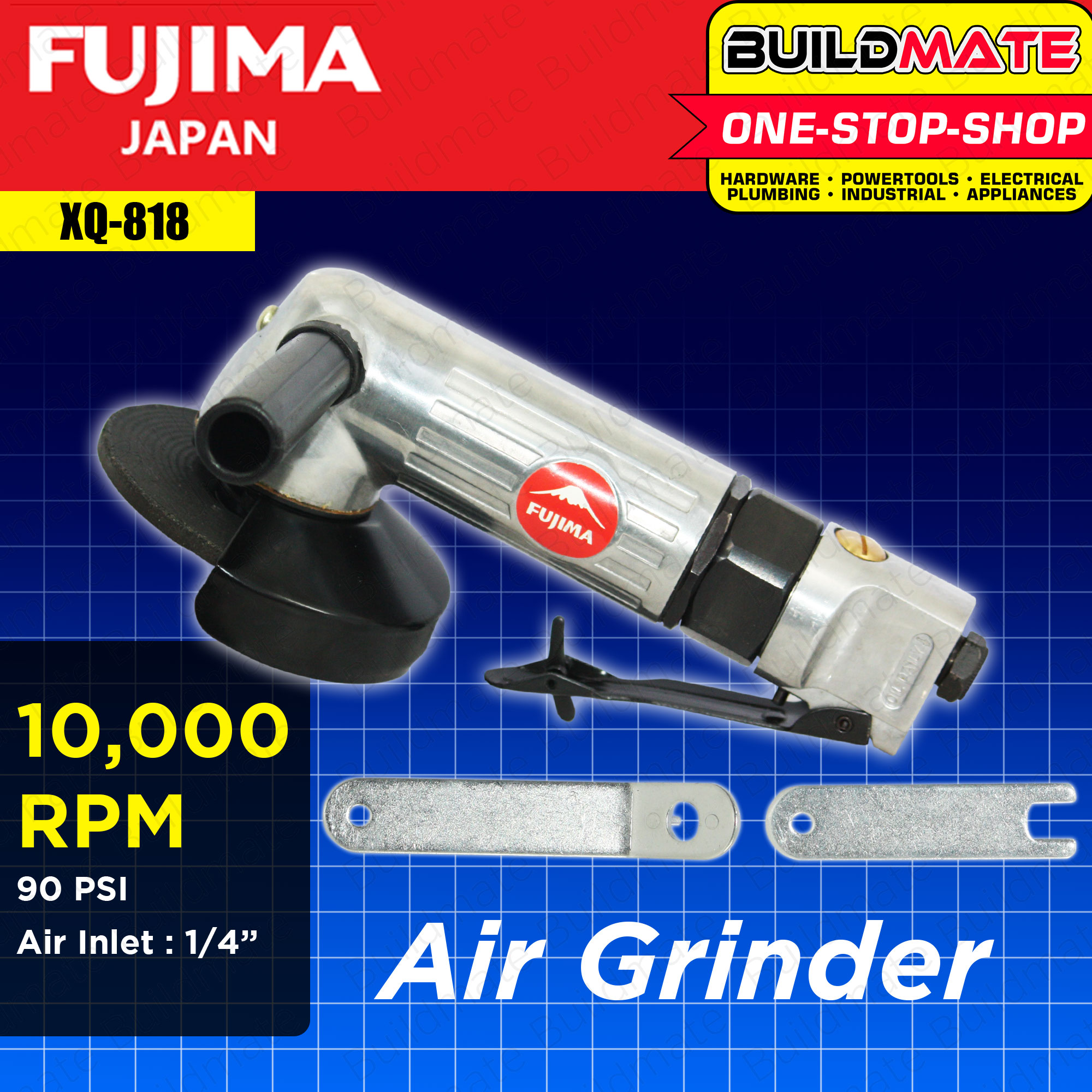 1/4" Air Angle Grinder Pneumatic Cutting Machine Long Handle Cutter Sander Tool 