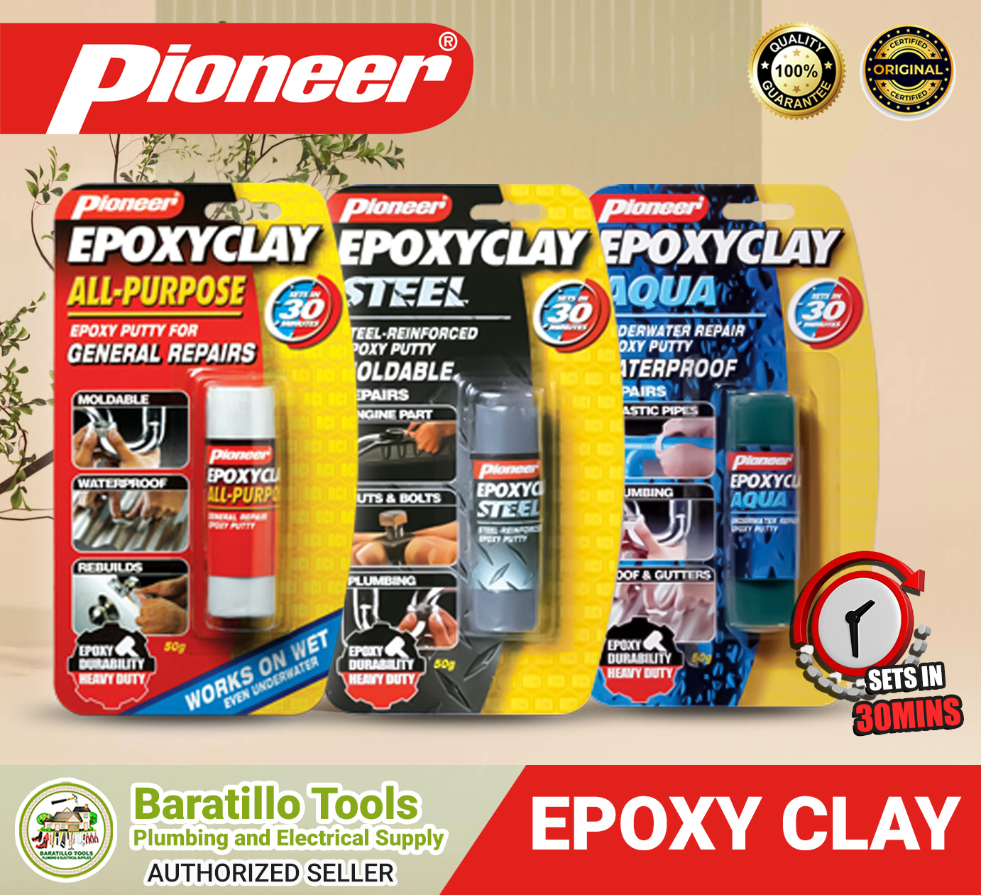 Pioneer Epoxy Clay Aqua/ Epoxy Putty / EpoxyClay All Purpose