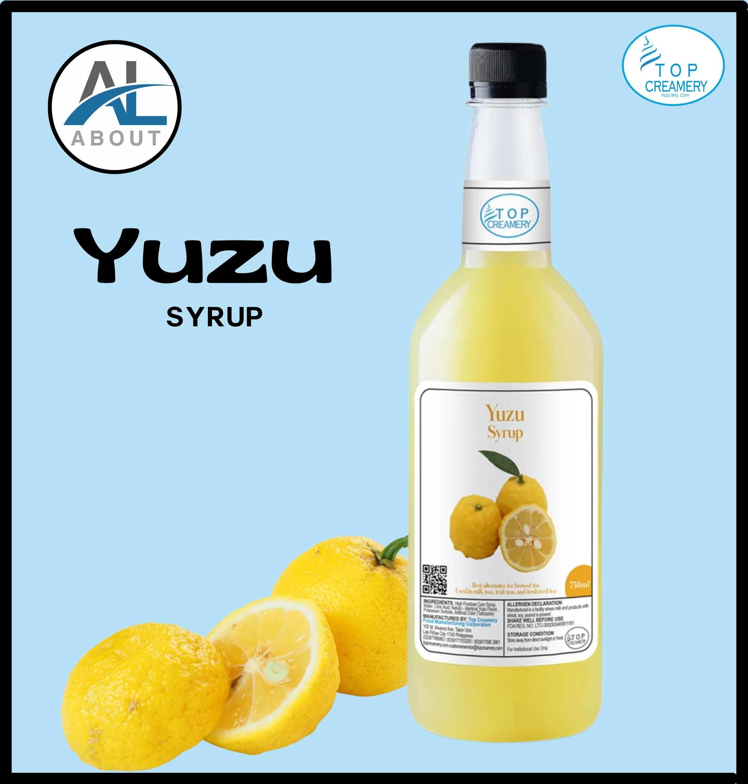 Yuzu Syrup 750ml TOP CREAMERY Lazada PH