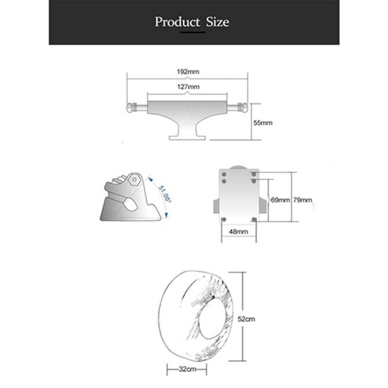 5Inch Skateboard Bracket,Skateboard Trucks,Skateboard Wheels,Skateboard