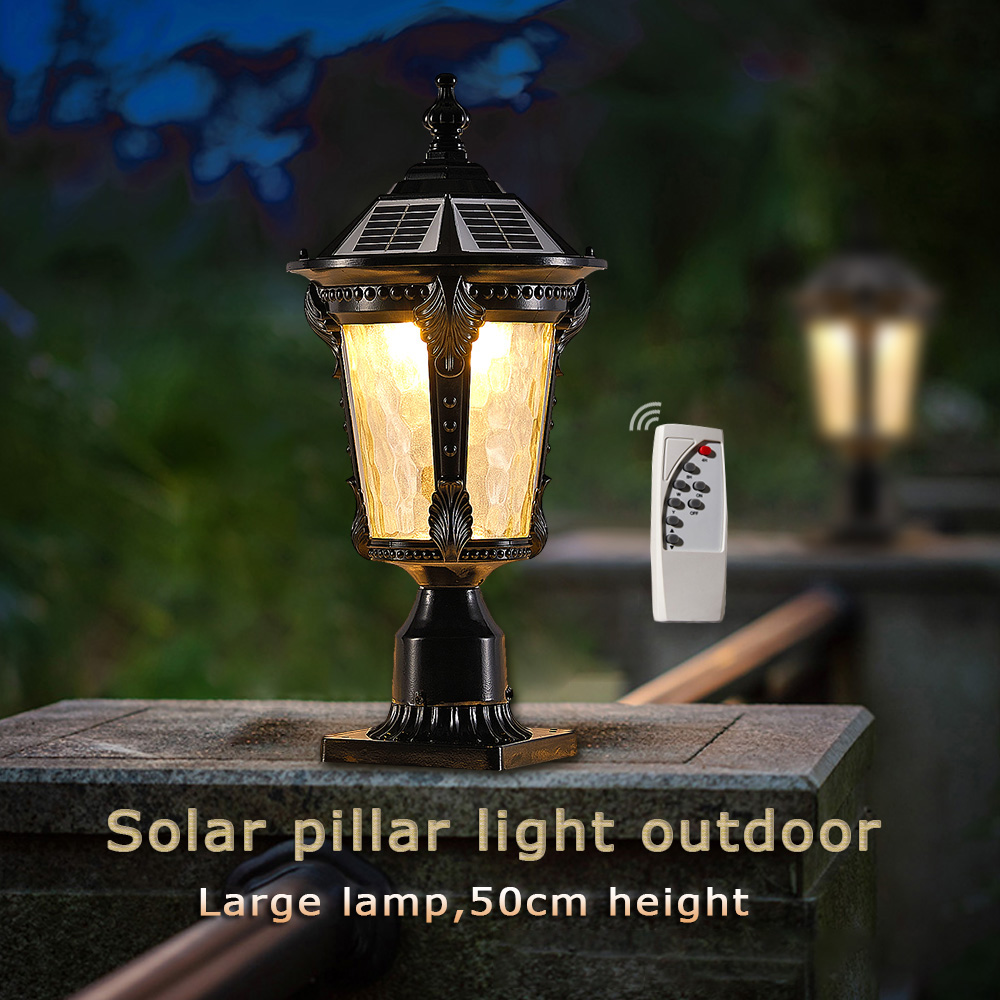 Solar Pillar Lights Outdoor Led Post Lighting Waterproof Lamp WarmWhite  Switch Solar Powered Pier Fixture Aluminum IP65 with 3Inch Base for Pole  Gate Lazada PH