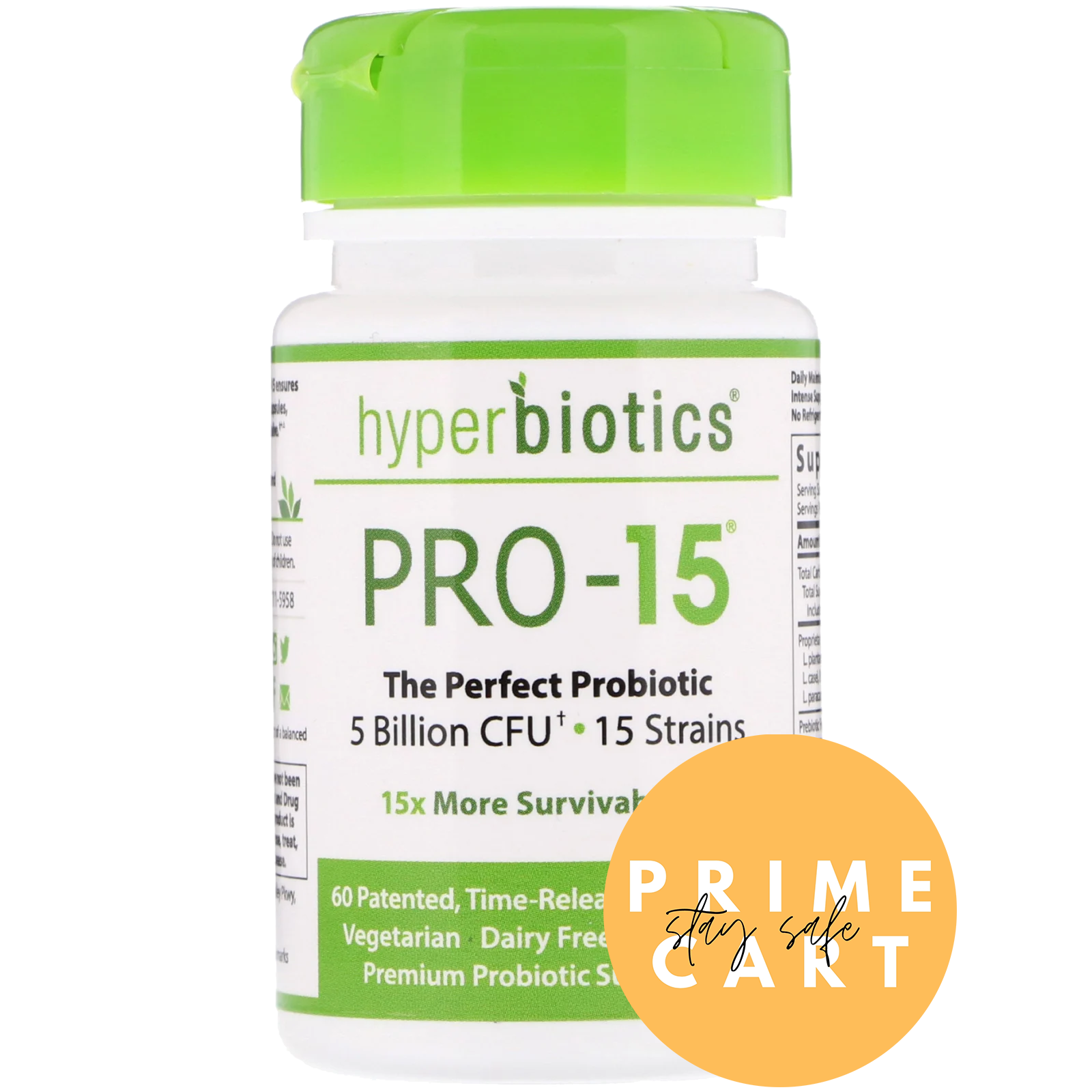 Hyperbiotics Probiotics PRO15 5 Billion CFU, 60 TimeRelease Tablets