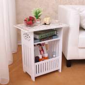 Mini House-Shaped White Storage Table - Simple & Durable