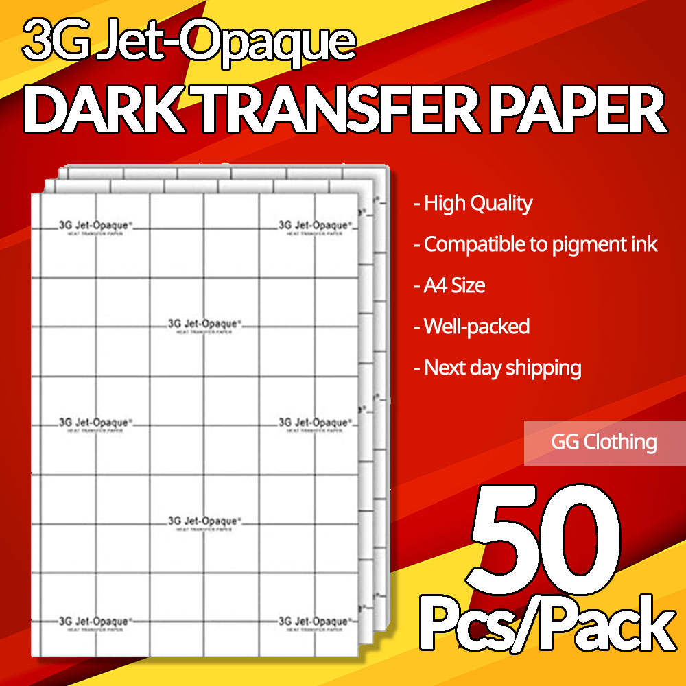 3G JET-OPAQUE Dark Transfer Paper A4 /A3(10 Pcs)