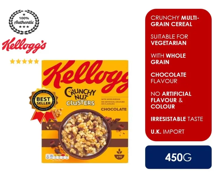 Kellogg S Crunchy Nut Clusters Chocolate Breakfast Cereals 450g Imported From Uk Lazada Ph