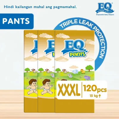 EQ Pants Jumbo Pack XXXL (15kg up) - 40 pcs x 3 packs (120 pcs) - Diaper Pants