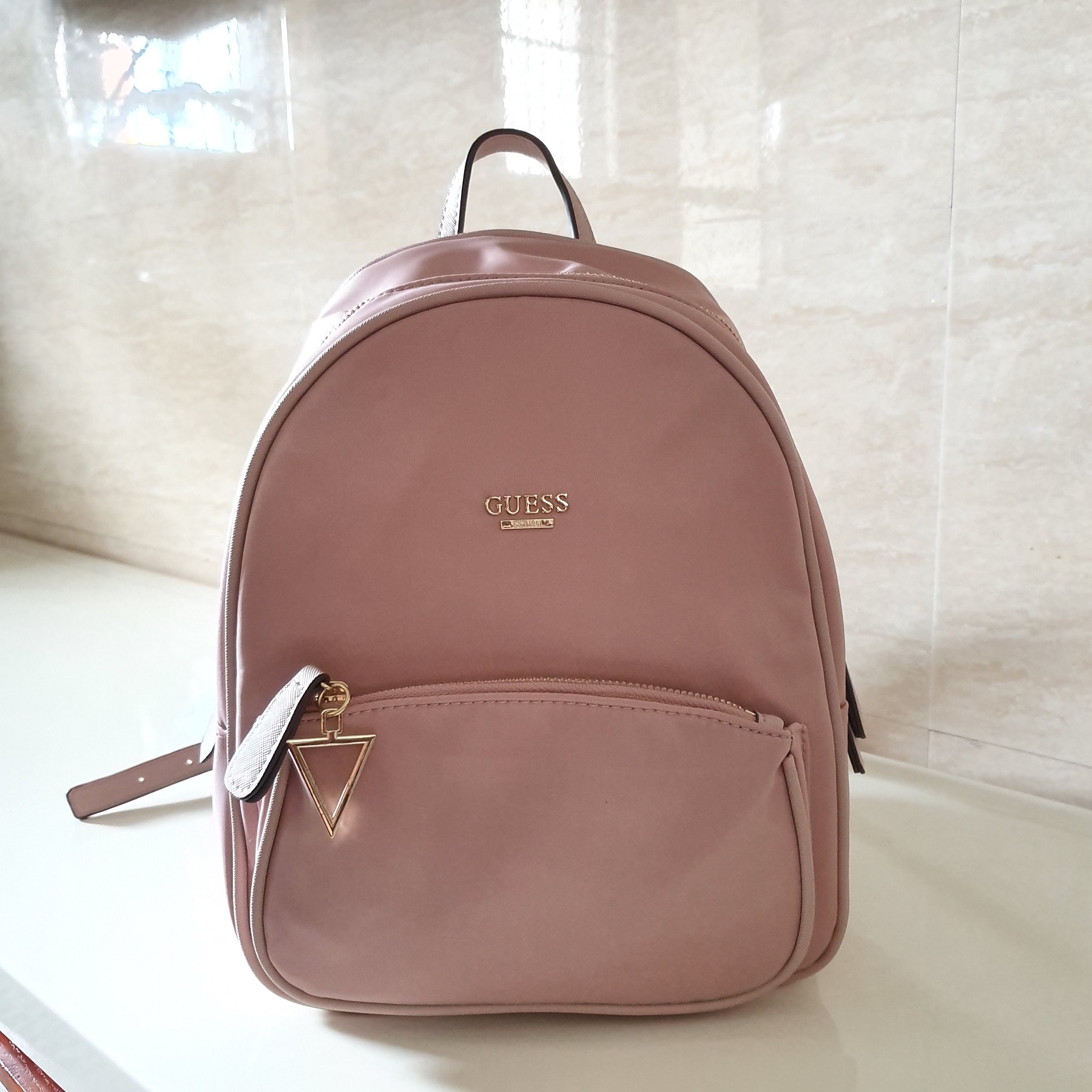 Rock Beat Guess Nylon Women s Backpack Plain Light Pink Lazada PH