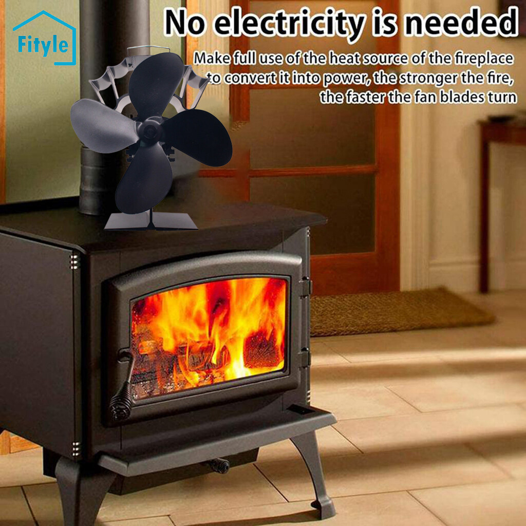 Fityle 4-Blades Non Electric Heat Powered Fireplace Fan Wood Stove Burner  Fan Eco Friendly Silent Fuel Saving Circulating Warm Air for Home | Lazada  PH