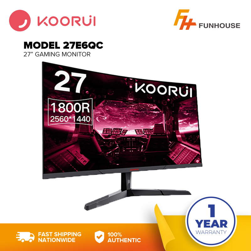 Koorui 27E6QC, 27 Inch Curved Screen QHD 144Hz Gaming Monitor at