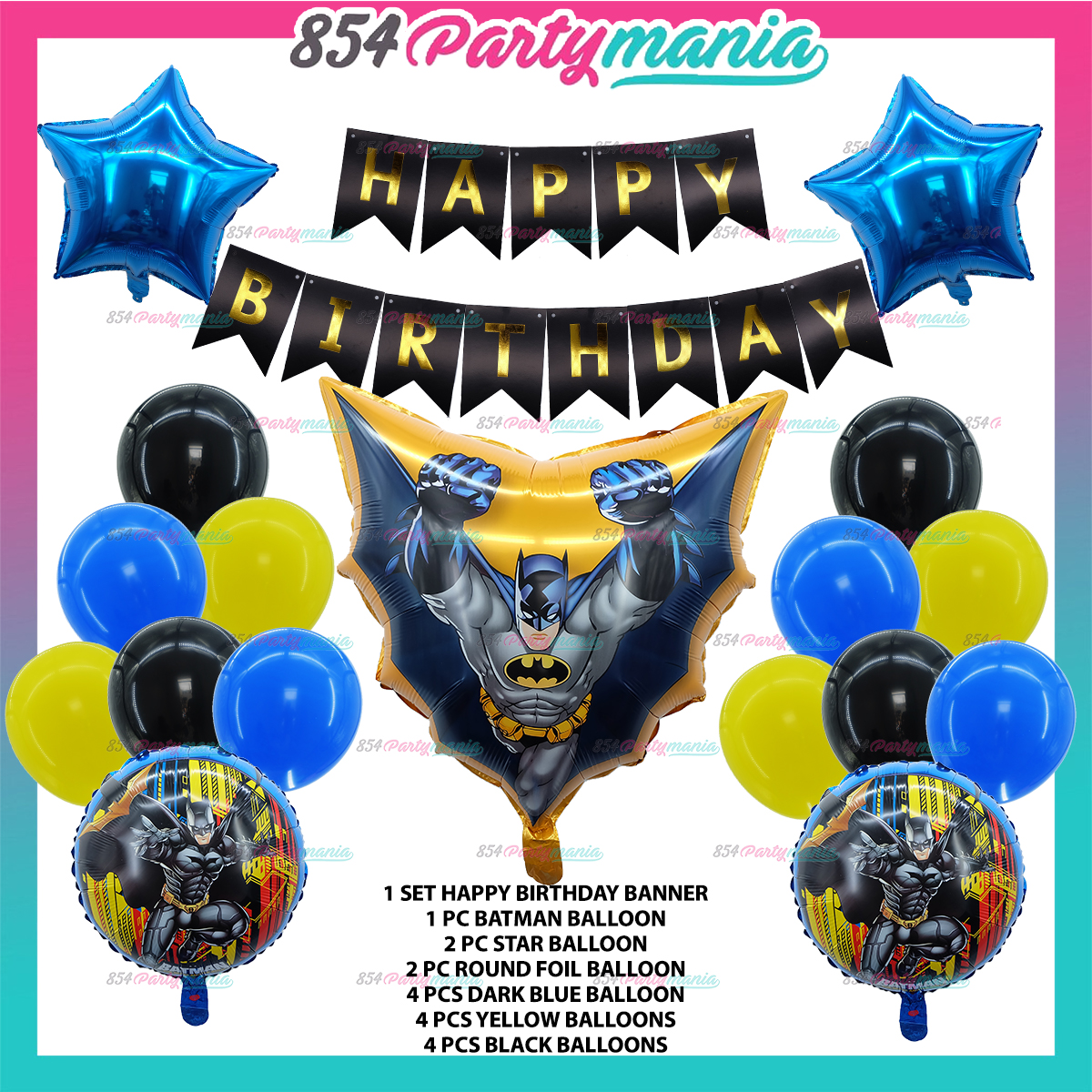 Batman Happy Birthday Balloon party Set and Banner For Birthday Decoration  For Boys Bundle sold by 854partymania Birthday Party Needs Decoration |  Lazada PH