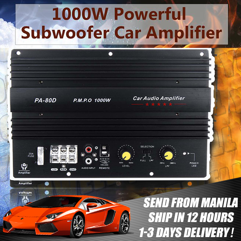 12V 1000W Powerful Bass Subwoofer High Power Mono Car Audio Amplifier