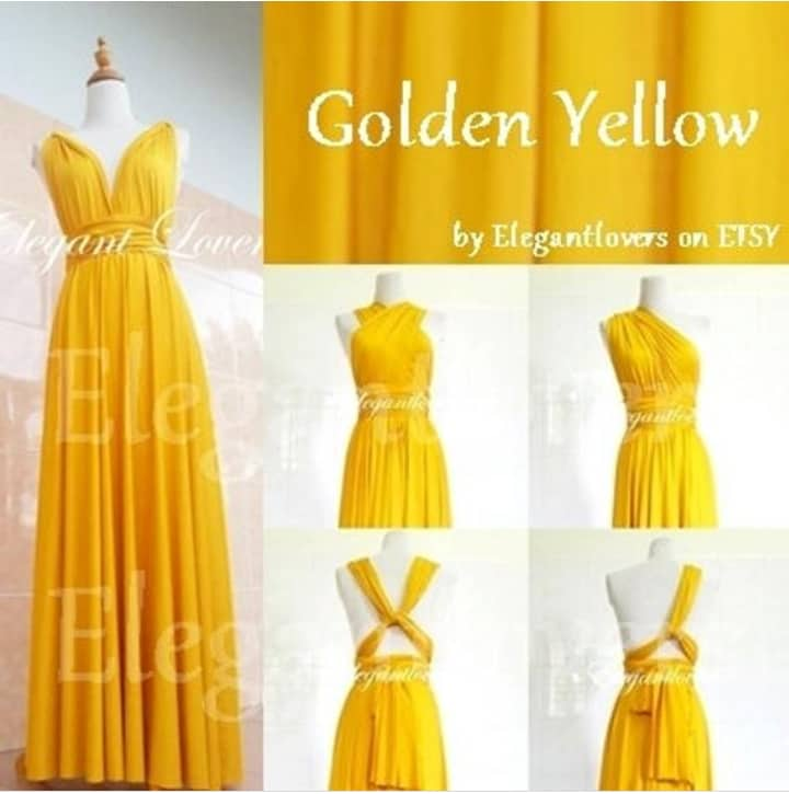 GOLDEN YELLOW Infinity Dress with attached tube kids adult plus size Lazada PH