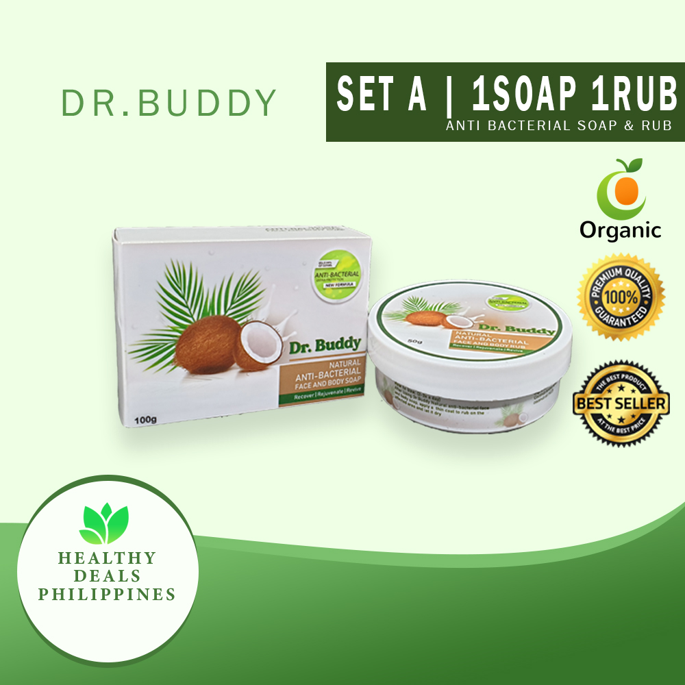 Buy Set A Of Dr.Buddy A 1Soap + 1 Rub AntiBacterial Soap Good for Skin Problem Coconut