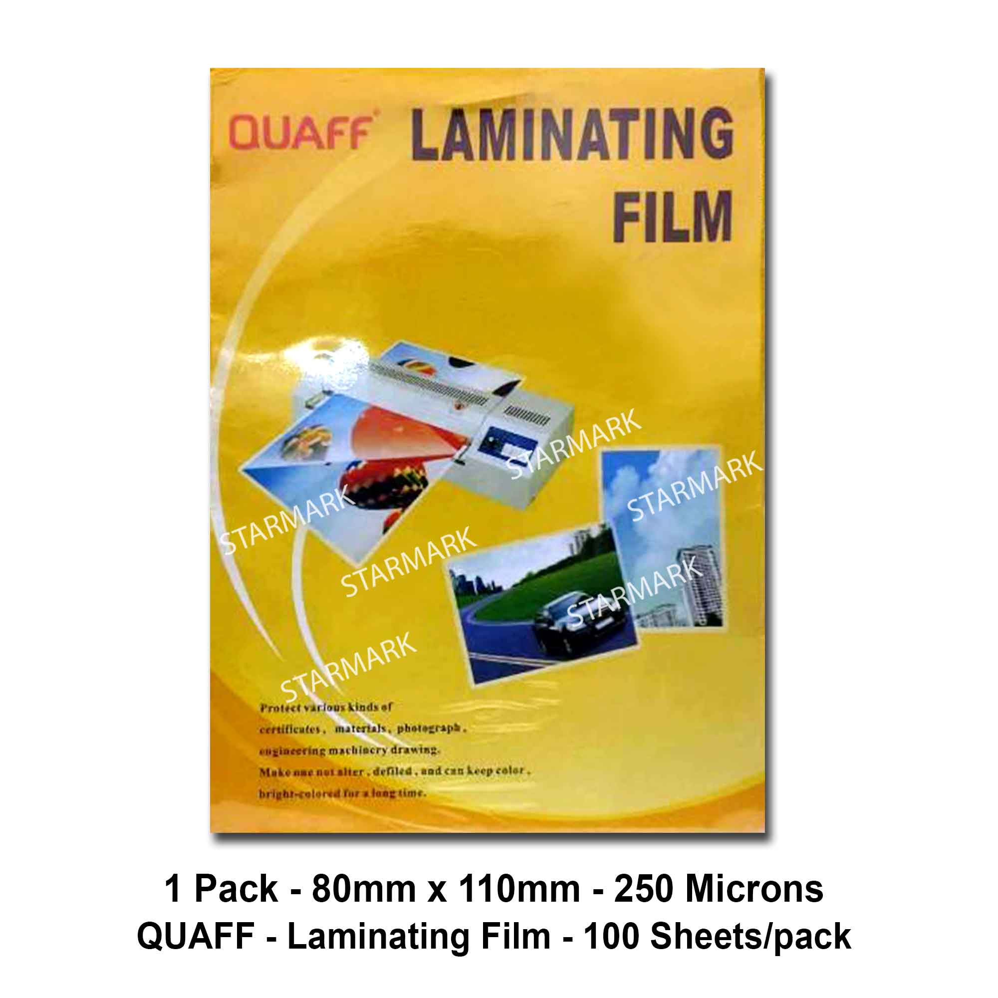 1 Box Quaff Laminating Film Films 100 Sheets/box 80 x 110 mm, 80mm x