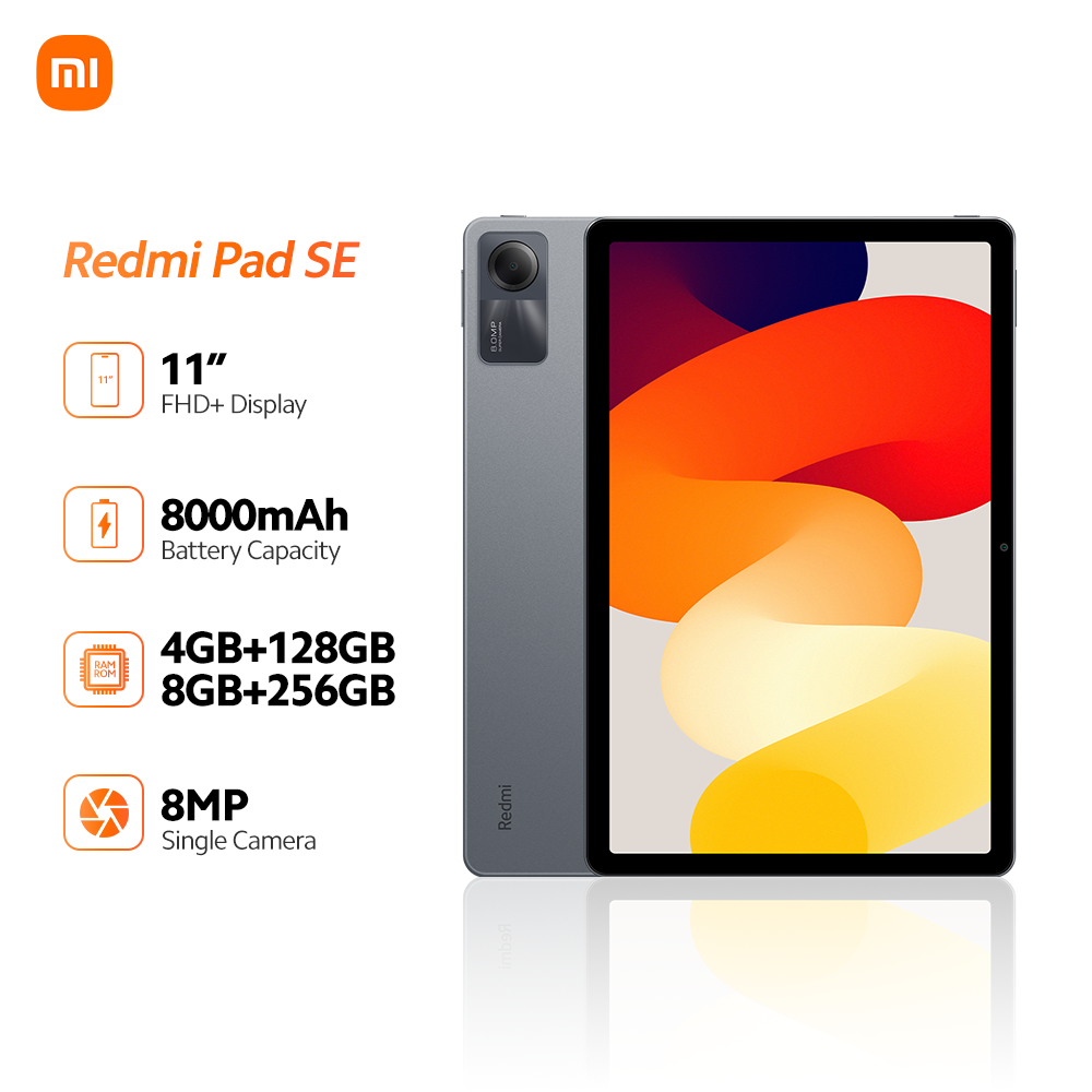 Xiaomi Redmi Pad SE, 4GB+128GB/8GB+256GB, Snapdragon 680, 11” FHD+  Display, 8MP Camera, 8000mAh