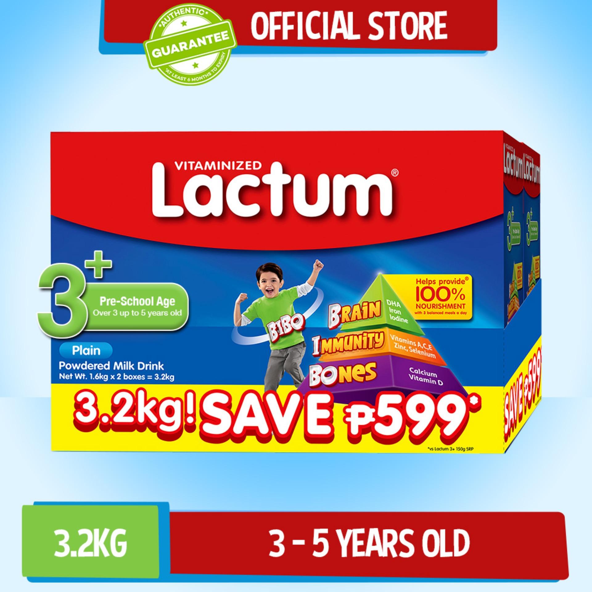 Lactum 3+ Plain Powdered Milk Drink 3.2kg Twin Pack