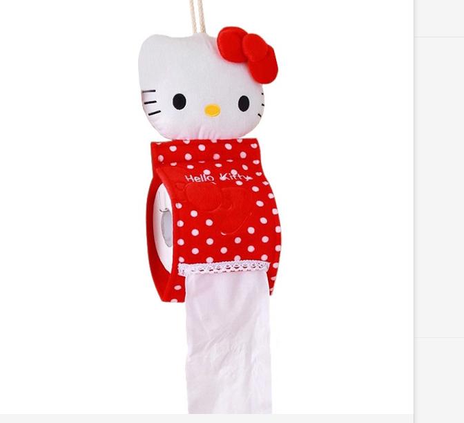 KT Paper Towel Dispenser, Plush Hanging Tube, Tissue Box hello kitty