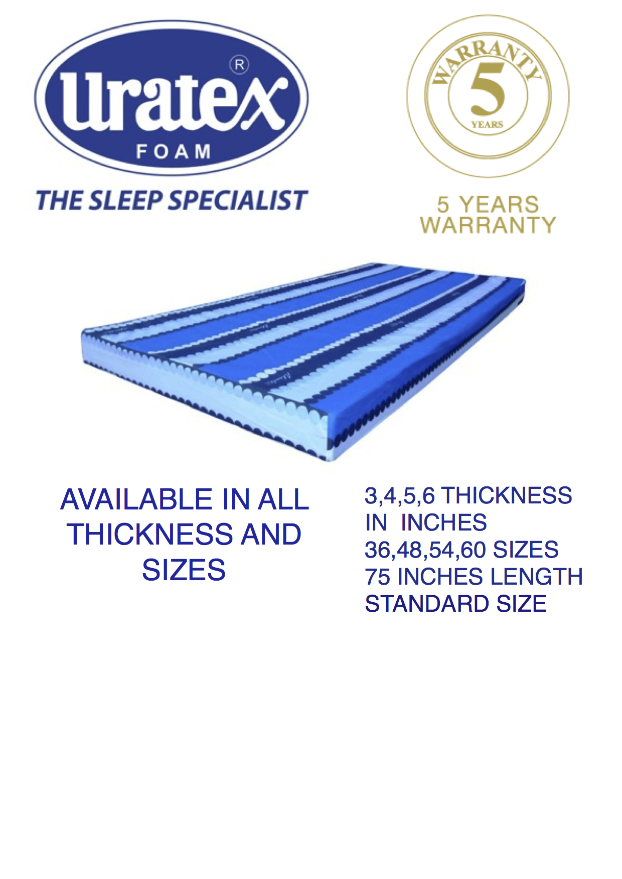 Uratex Foam 4x60x75 Queen Size With Cover Lazada Ph