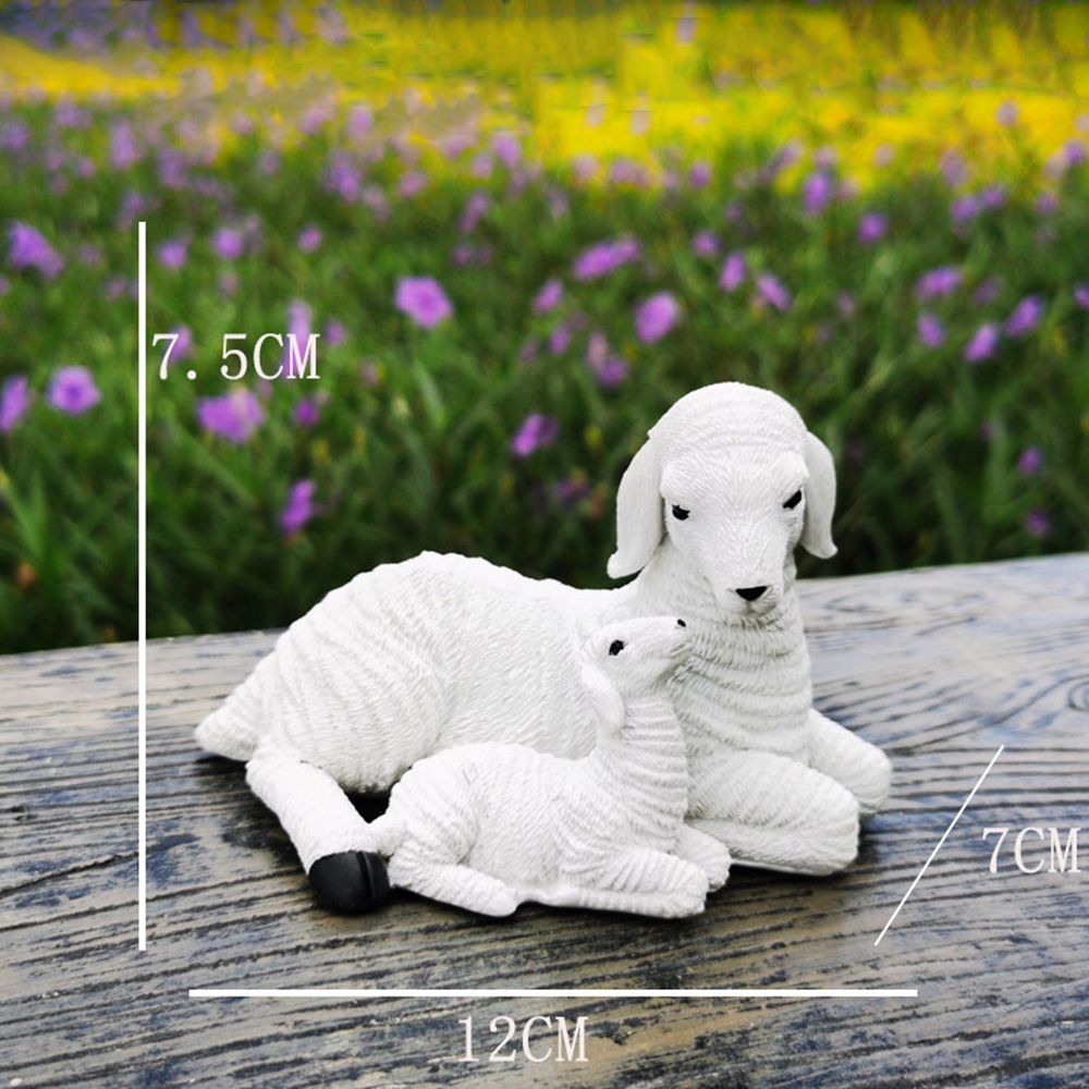 DFDFEGG IndoorandOutdoor Handmade Crafts Resin Art Crafts Goat Figurine Home Backyard Sculptures Lamb Statue Garden Landscape Ornament
