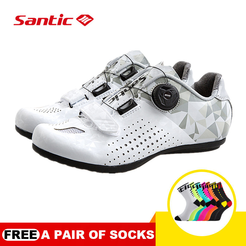Santic Women Road Cycling Shoes Unlocked Rubber Outsole Casual Riding Bike Bicycle Shoes LS18008