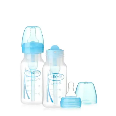 Dr. Browns Options 2-Piece Narrow-Neck Feeding Bottle Set 120ml (Blue)