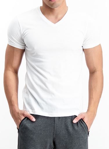 basic white v neck tee