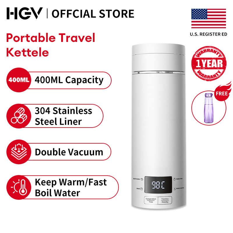 HGV [1 Year Warranty] Portable Electric Kettles Thermal Cup Inductive