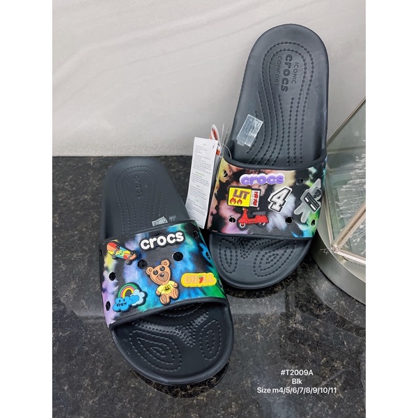 Crocs clic slides/tie dye slides Pvc Material Slides Korean