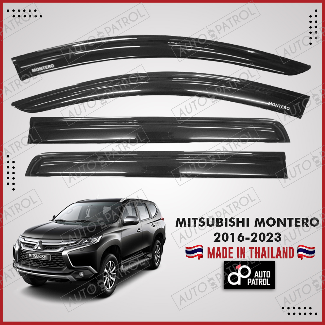 Mitsubishi Montero Sport 2016-2023 Black Type Rain Guard Window Visor ...