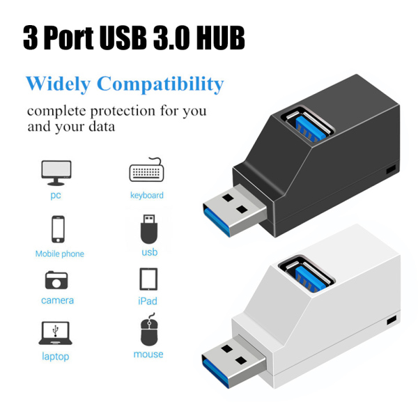 Bộ Chuyển Đổi Mini Truyền Dữ Liệu Tốc Độ Cao Mới C6471 Hub USB 3.0, Hộp Chia 3 Cổng
