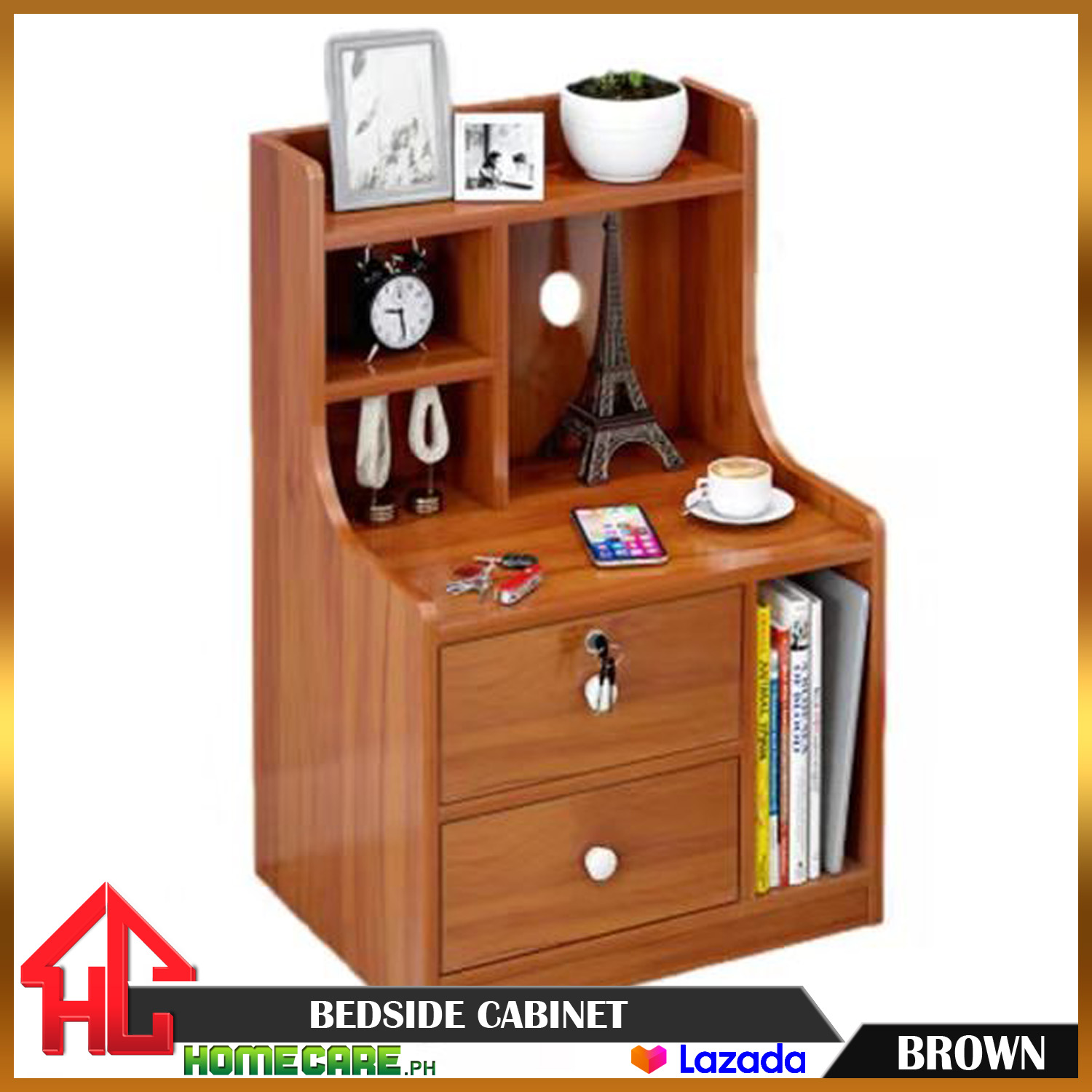 HOMECARE Bedside Table Simple Modern Small W/ 2 Drawer Lazada PH