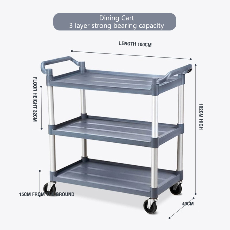 Utility Cart Trolley Food service large kitchen trolley organizer 3 ...