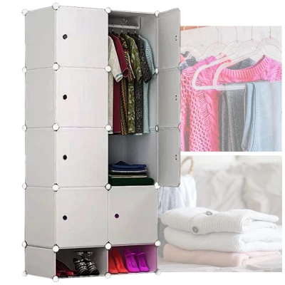 Tupper Cabinet 8 cubes White Doors White DIY Storage Cabinet with Shoe Rack (White) #3 OEM