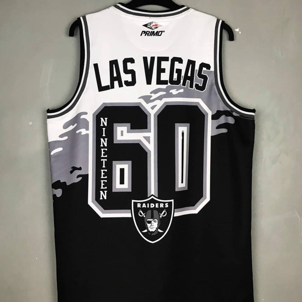 ✸✆ Sando Jersey Raiders Splash Las Vegas Design With Ribbing PRIMO Active  Wear