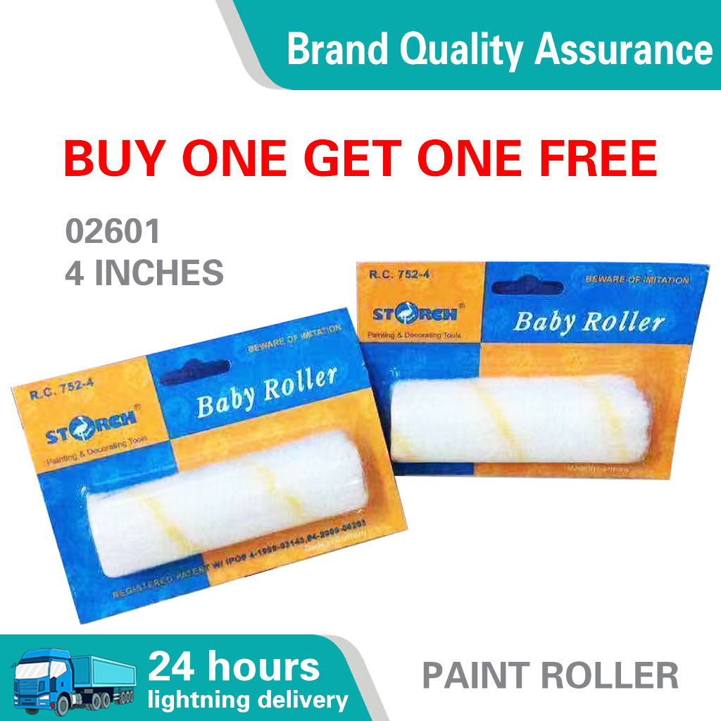 COD 【Buy 1 Get 1 Free】4 Inch Refill Cotton Baby Roller Brush Paint