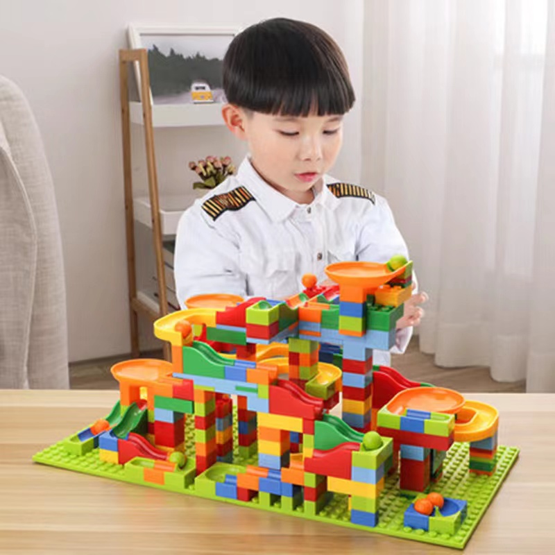 COD high-quality 168PCS DIY brick toy marble Track sliding brick bulk ...