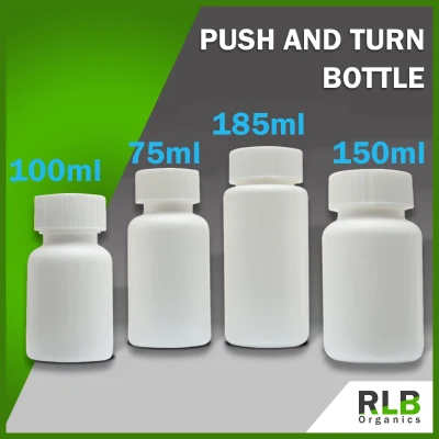 Plastic Medicine Bottles with Push and Turn Cap 75 mL, 100 mL,150 mL, and 185 mL Manufactured with High Quality Materials Made with HDPE Material Plastic Container Medicine Container Storage Plastic Bottle Container for Medicine Durable Chemical Resistant