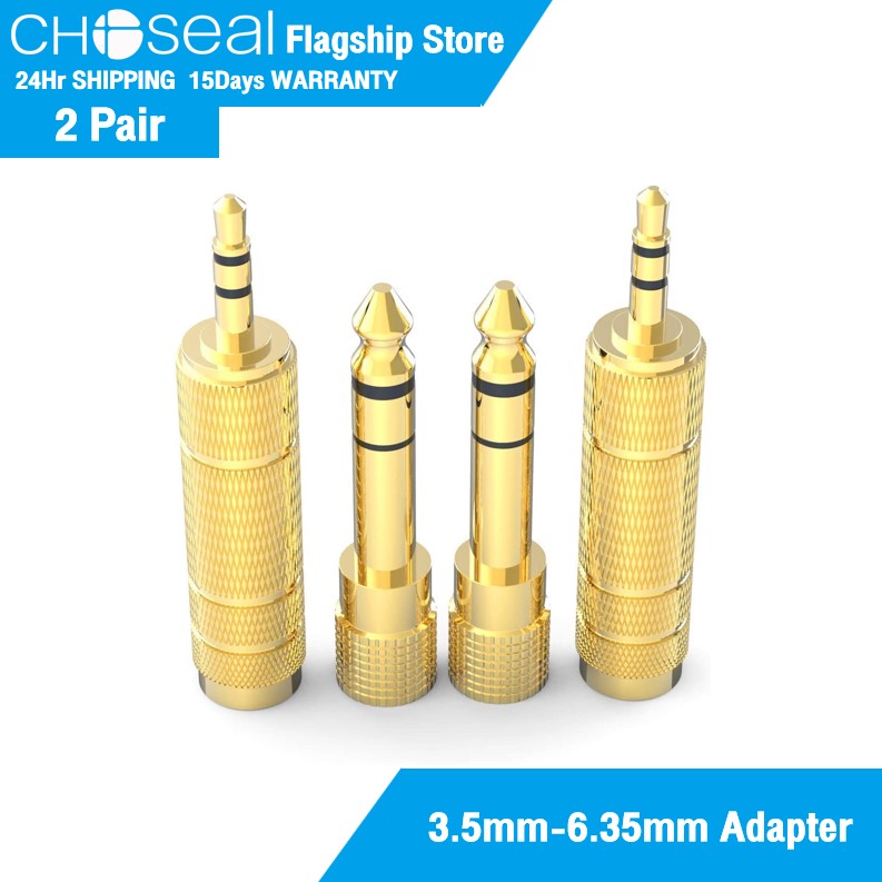 3.5mm Jack to 6.35mm Stereo Headphone Adaptor Connector 1/4 W5D0