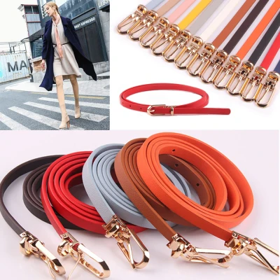 Fashion Candy Color Women Sweater Thin Skinny Waistband Dress Strap Adjustable Belt Faux Leather Belts