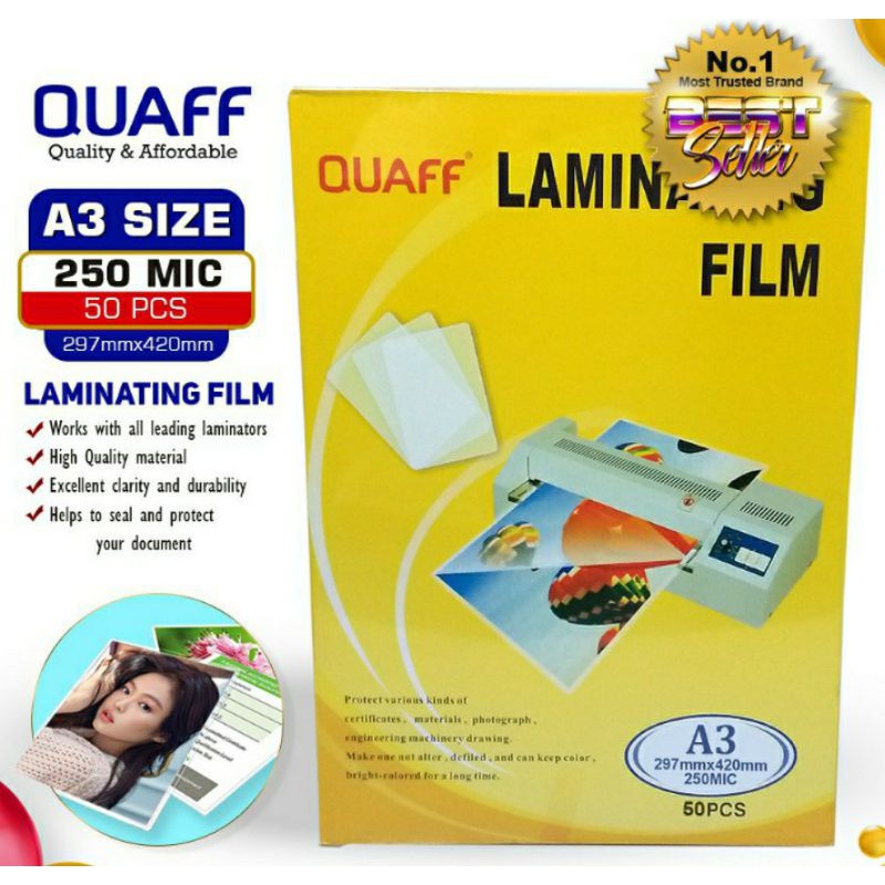 QUAFF LAMINATING FILM A3 SIZE (125MIC/250MIC)ab7 Lazada PH