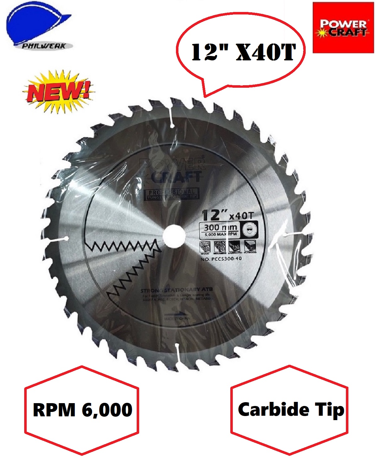Powercraft Circular Saw Blade 12" x40T Lazada PH