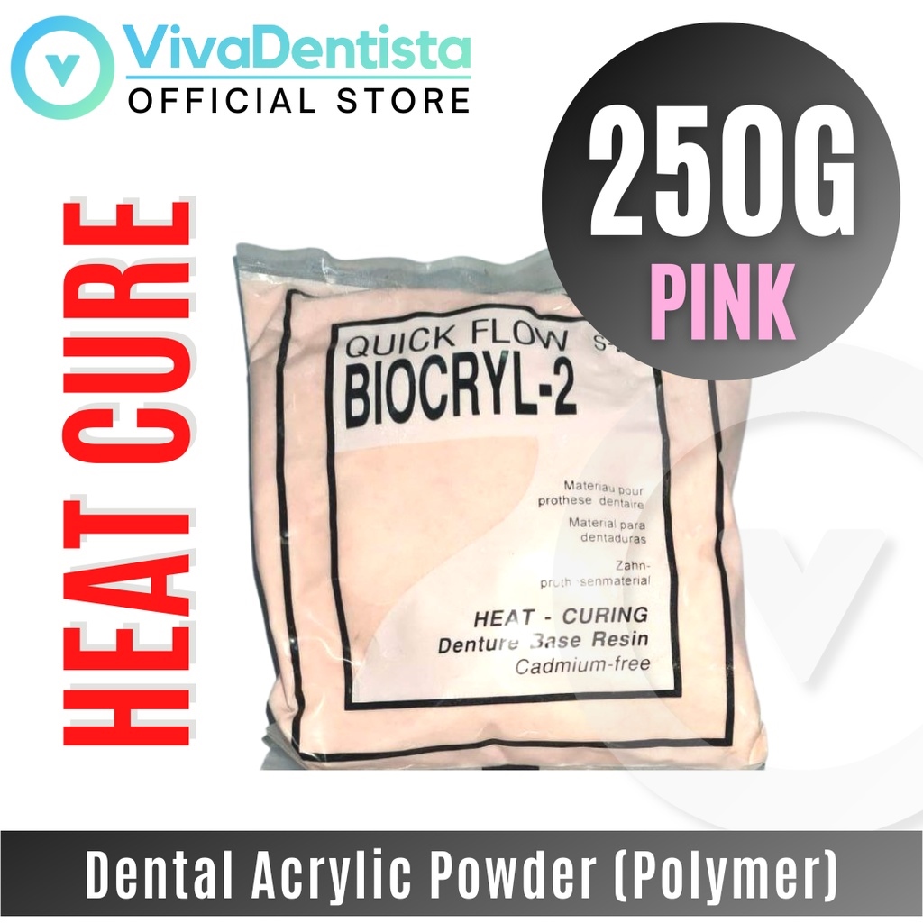 Dental Acrylic Powder Polymer (Heat Cure Clear 250g Self Cure Pink 120g