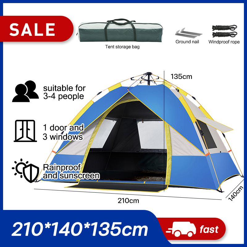 3 Sides Ventilated Spacious Outdoor Big Tent Sunscreen Rainproof Tent,Style: Ordinary