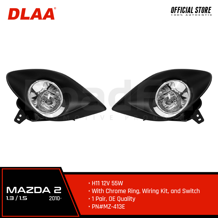 DLAA Fog Lamp/Fog Light H11 12V 55W Chrome Ring,Wiring Kit,Switch