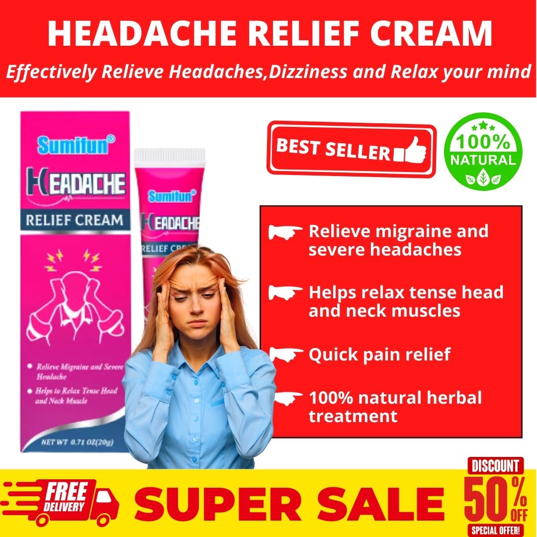 HEADACHE RELIEF CREAM 100 effective headache migraine relief stress