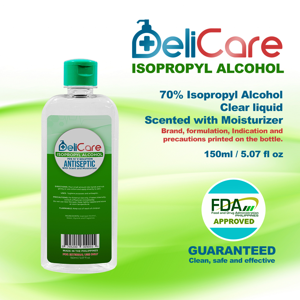 DeliCare Isopropyl Alcohol Clear Liquid Scented with Moisturizer