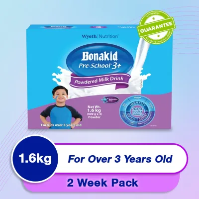 Wyeth® BONAKID PRE-SCHOOL® 3+ Stage 4 Powdered Milk Drink for Children Over 3 Years Old, Sachet in Box, 1.6kg (400g x 4)